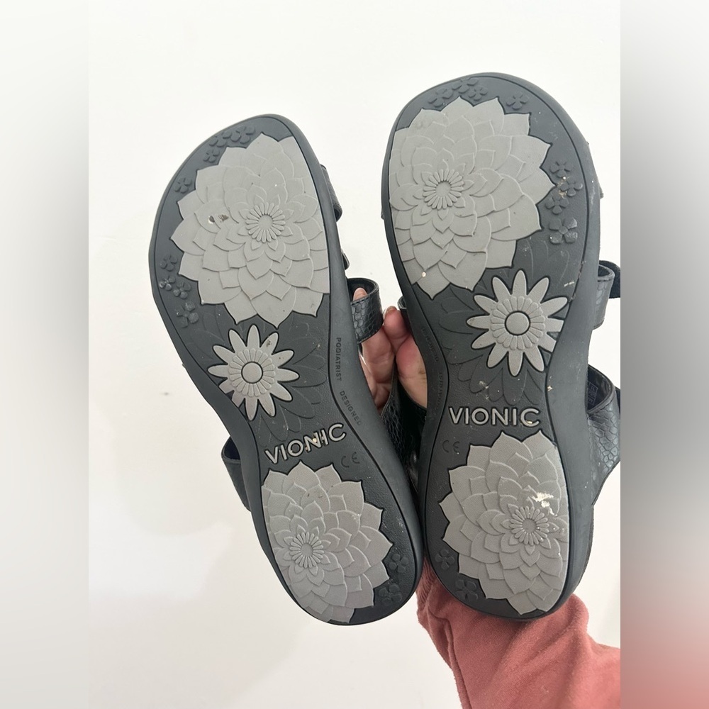 Vionic 44amber Sandals Strappy Slingback Black Le… - image 7